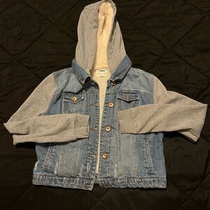 Ci Sono Blue Denim Lined Jacket with Gray Hood